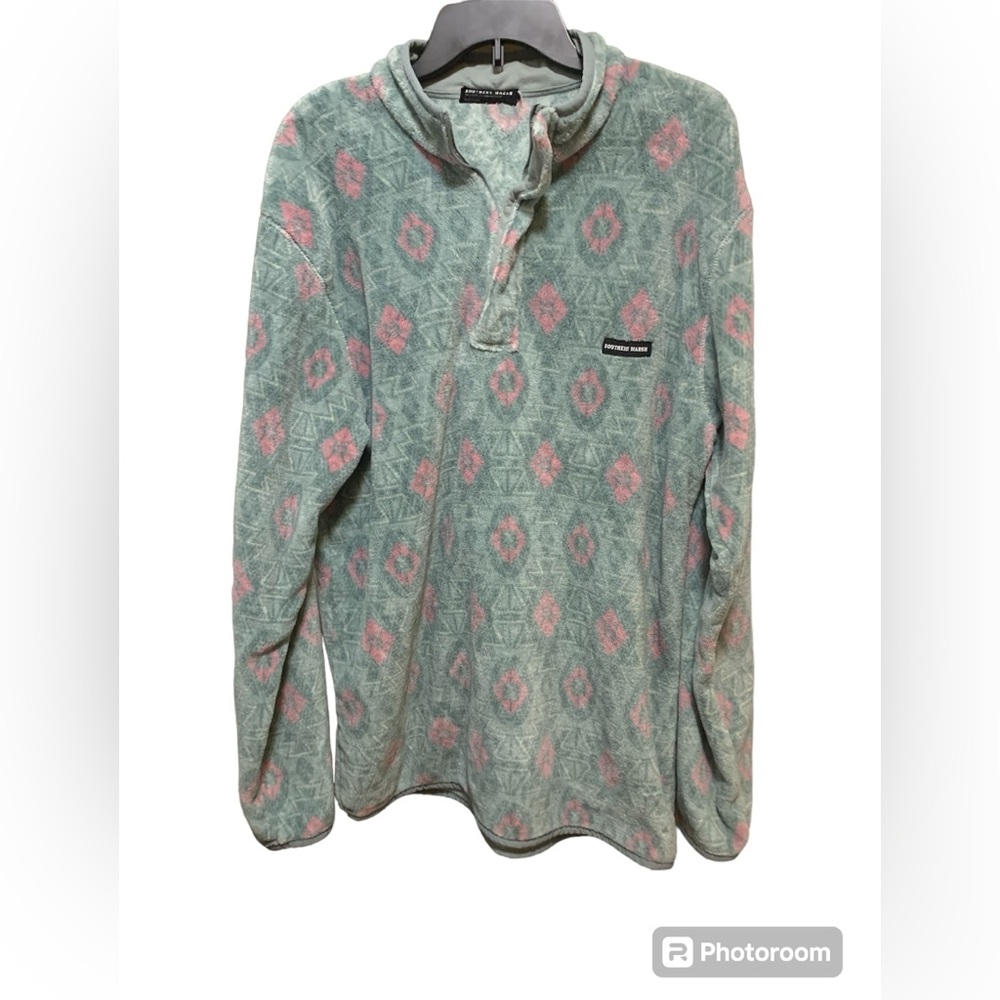 SOUTHERN MARSH men’s size large Santa‎ Fe Aztec 1/4 zip fleece pullover